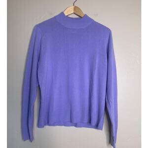 BLAIR Purple Knit Highneck Sweater Small